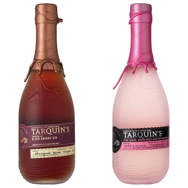 Tarquin's Black Cherry Gin, 70 cl & Tarquin's Pink Lemon, Grapefruit and Peppercorn Gin, 70 cl