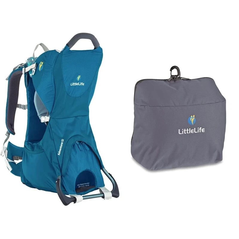 LittleLife Adventurer S2 Child Carrier | Baby Carrier & Ranger Child Carrier Storage Accessory Pouch Ideal for Carrying Nappies Wipes Food While On Go,Grey