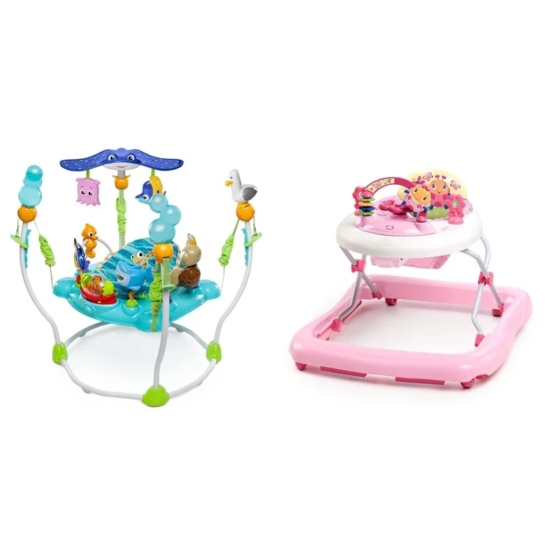 Bright Starts, Disney Baby, Finding Nemo Sea of Activities Jumper, Activity Centre with 13 Activities, Lights, Music and Ocean Sounds Ages 6 Months + & JuneBerry Walk-A-Bout Walker
