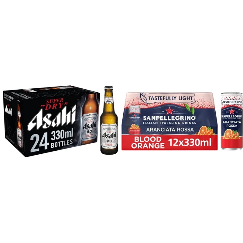 Asahi Super Dry Beer and San Pellegrino Blood Orange Pack