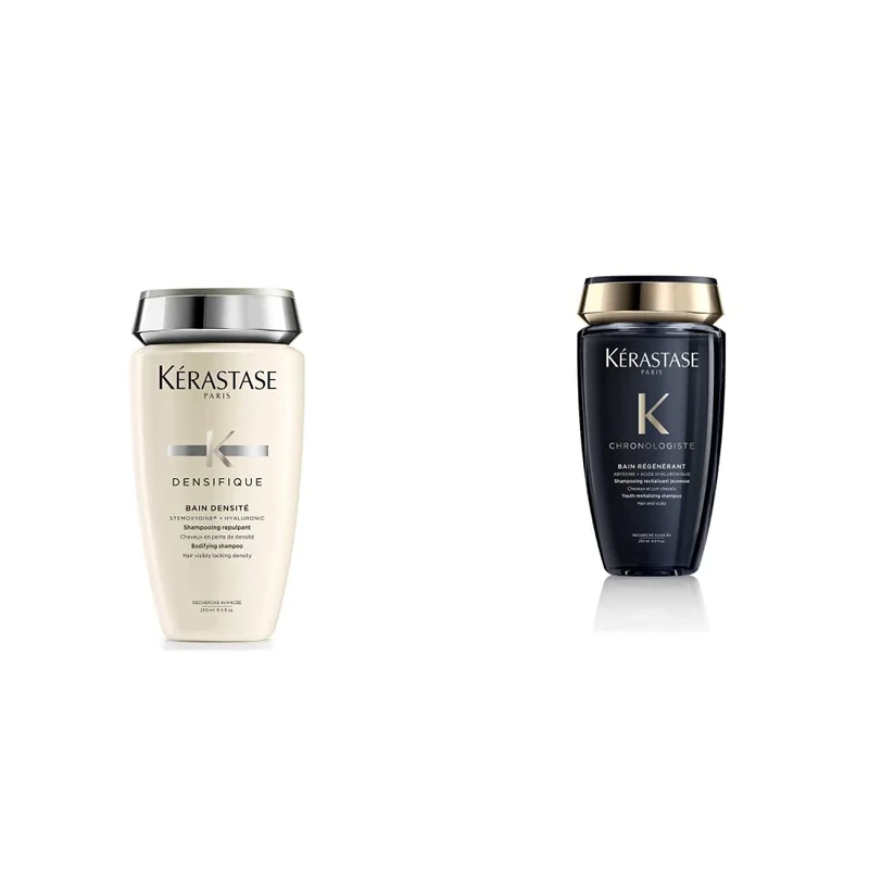 Kérastase | Densifique Femme, Thickening & Volumising Shampoo, For Fine Hair, With Hyaluronic Acid, Intra-Cylane and Stemoxydine, Bain Densité, 250ml & Kérastase Chronologiste