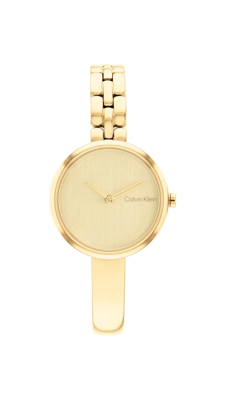 Calvin Klein Analogue Quartz Watch for Women Bangled Collection with Gold Colored Stainless Steel Bracelet - 25200279
