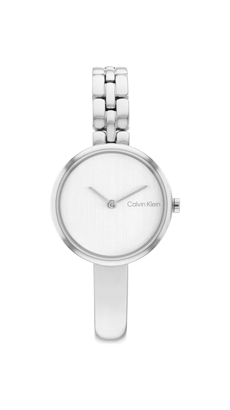 Calvin Klein Analogue Quartz Watch for Women Bangled Collection with Silver Stainless Steel Bracelet - 25200278
