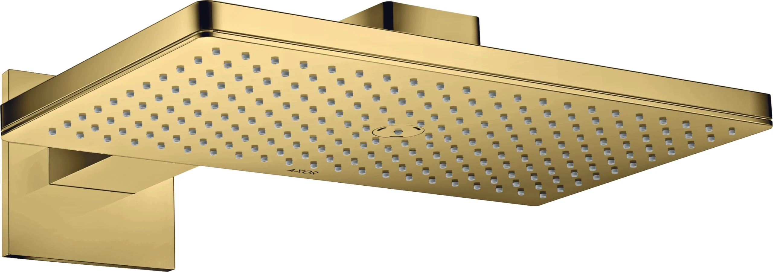 Hansgrohe AXOR ShowerSolutions shower head 460/300 1jet, shower arm, square rosette; color: Polished Gold Optic