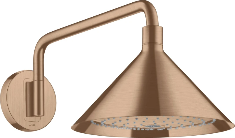 Hansgrohe Axor Starck ShowerSelect 240 2jet shower head with shower arm 400 mm, wall connection; color: Brushed Red Gold