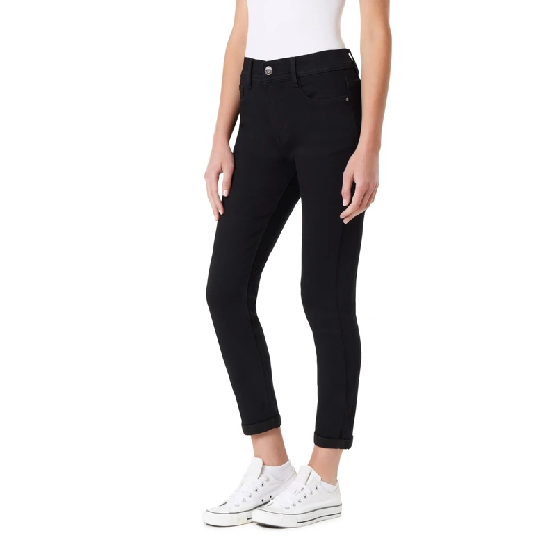 Angels Forever Young Signature Convertible Skinny Jeans, Deep Black, 44 Women's, Jet Black, 16