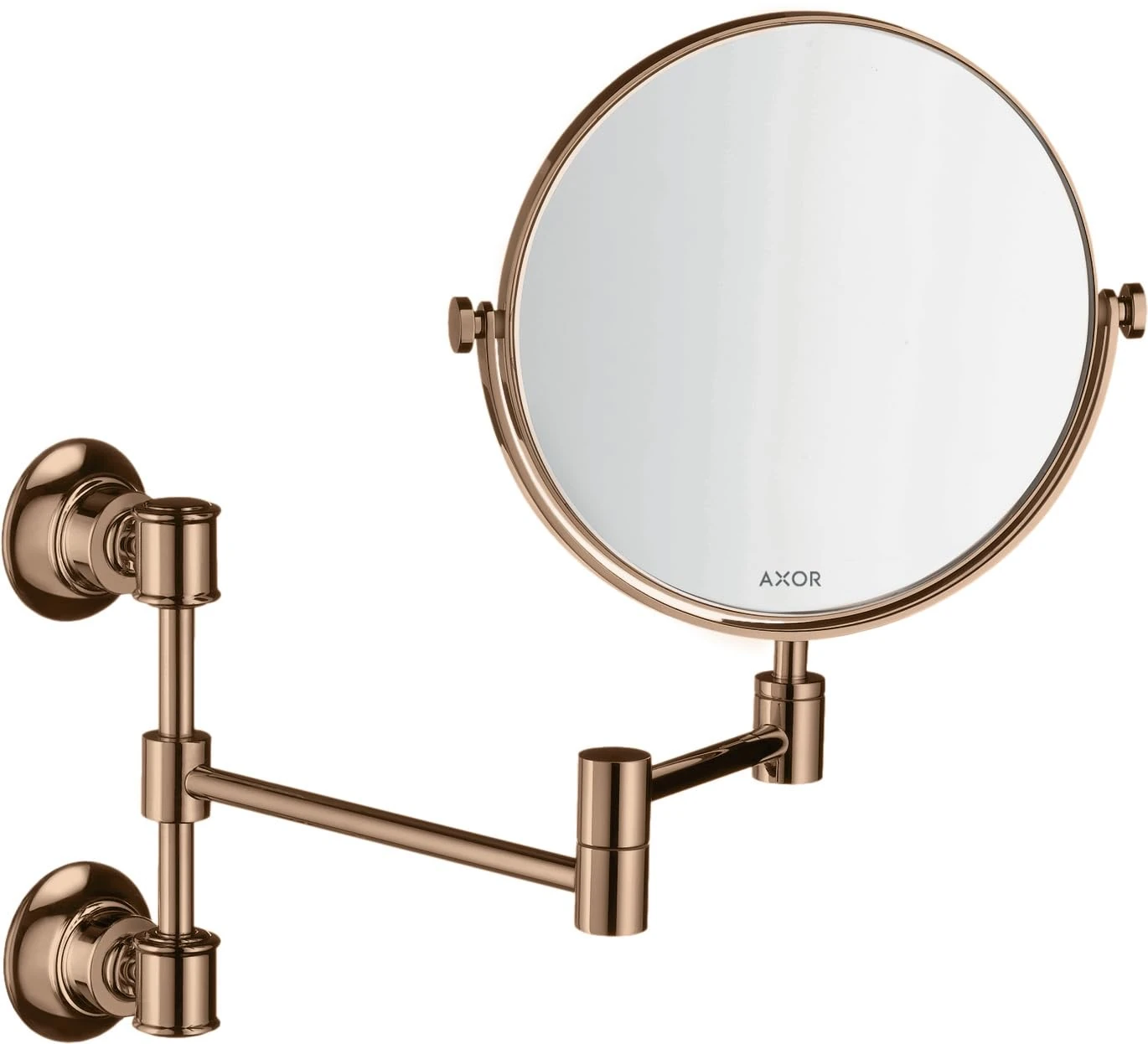 Hansgrohe AXOR Montreux Shaving Mirror; color: Polished Red Gold