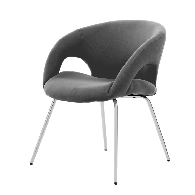 Dmora - Office chair Bathurst, Waiting chair with armrests for office, Ergonomic waiting chair, 58x59h72 cm, Gray