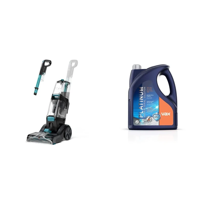 Vax Smartwash Pet-Design Carpet Cleaner | Kills 99% of Bacteria | Pre-treatment Wand – CDCW-SWXP + Vax Platinum Antibacterial 4L Carpet Cleaner Solution