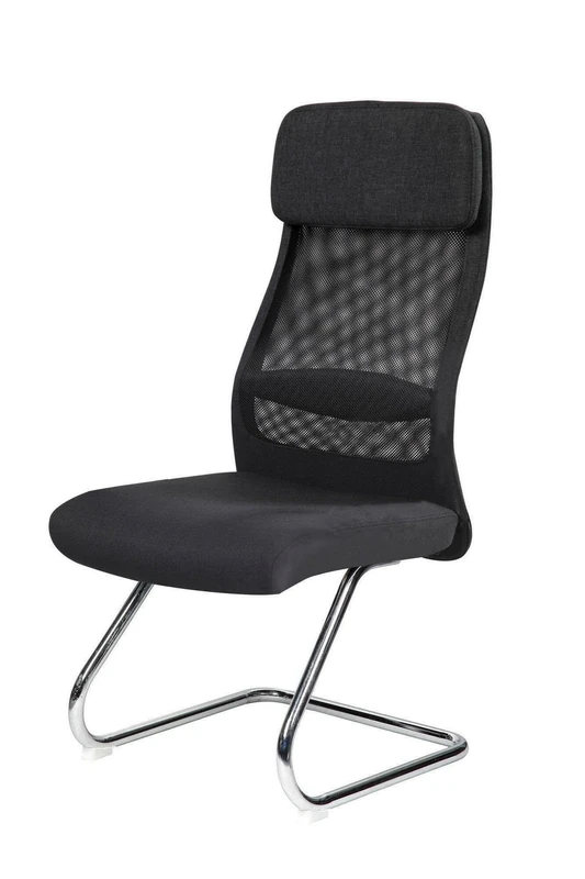 Dmora - Office chair Perth, Office waiting room chairs, Ergonomic waiting room chair, 58x47h105 cm, Black