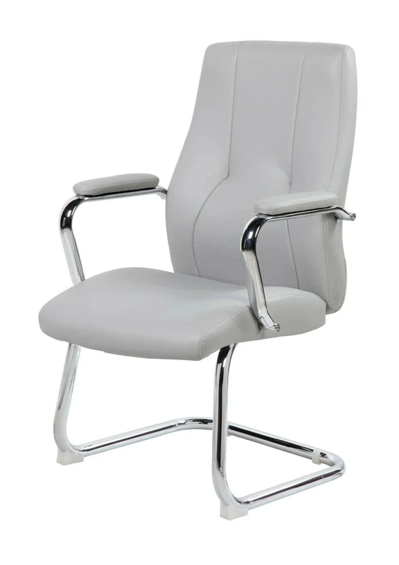 Dmora - Office chair Townsville, Waiting room chairs with armrests, Ergonomic waiting room chair, 61x58h101 cm, Gray