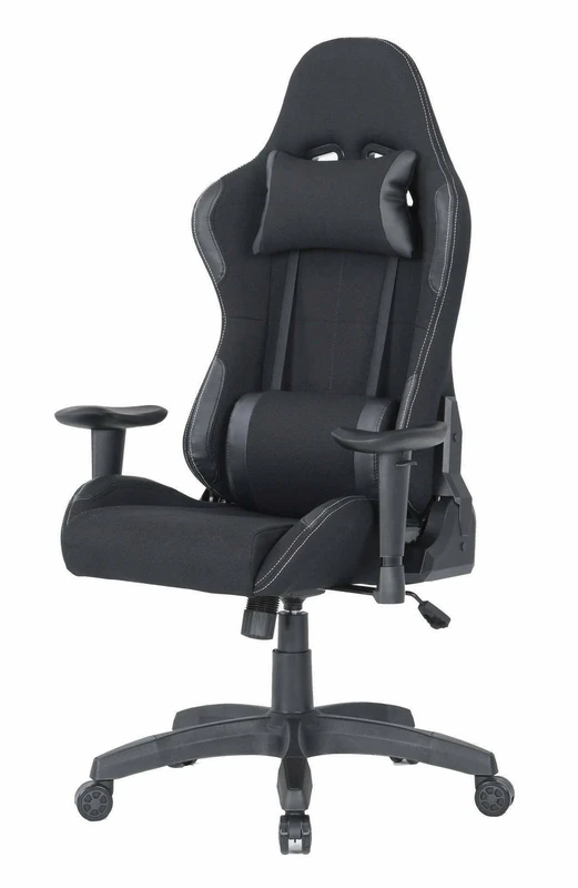 Dmora - Gaming chair Bundaberg, Adult gaming armchair, Desk chair, 57x72h124/134 cm, Black