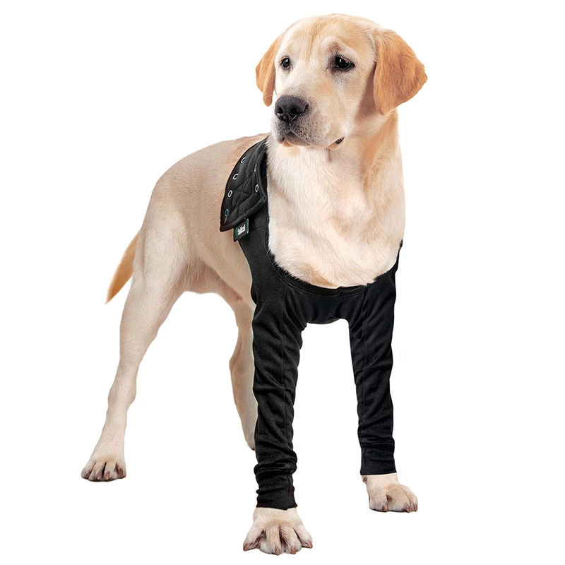 Suitical Recovery Double Sleeves - 2XLarge - Black - Leg Brace for Dog
