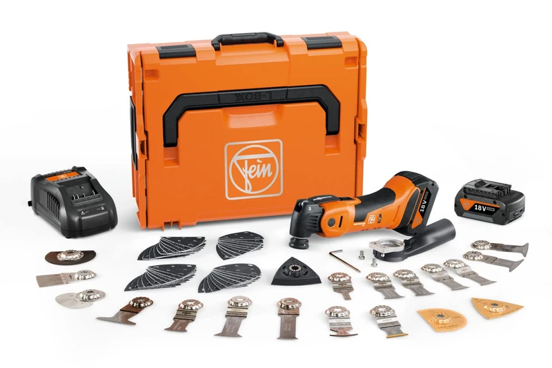 FEIN Oscillating Multi Tool AMPShare 18V Cordless AMM 700 MAX AS TOP 4.0 AH 18V Brushless Multitool with 2X Batteries, 60 Accessories in Storage Case 71293661240