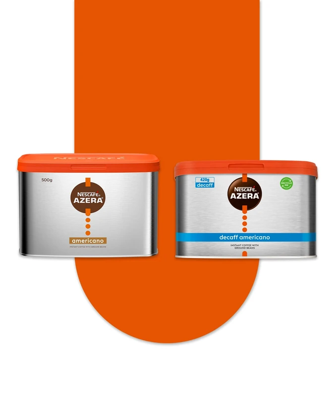 NESCAFE Azera Americano Instant Coffee Bundle: 500g Tin and 420g Decaf Tin