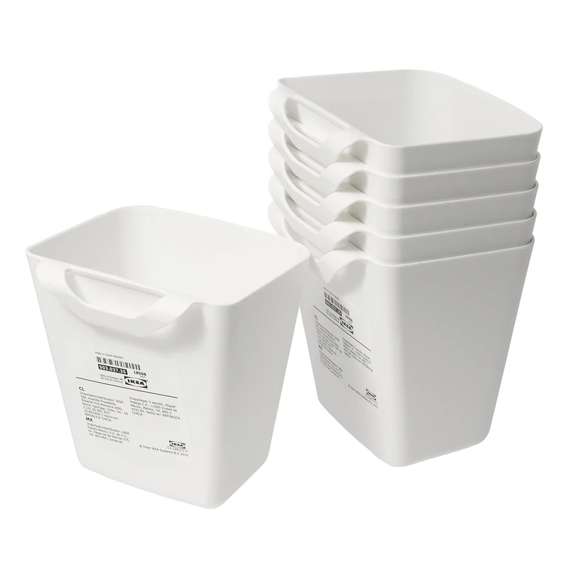 IKEA SUNNERSTA Hanging Kitchen Containers - White, 750ml, Set of 6 - Image 1