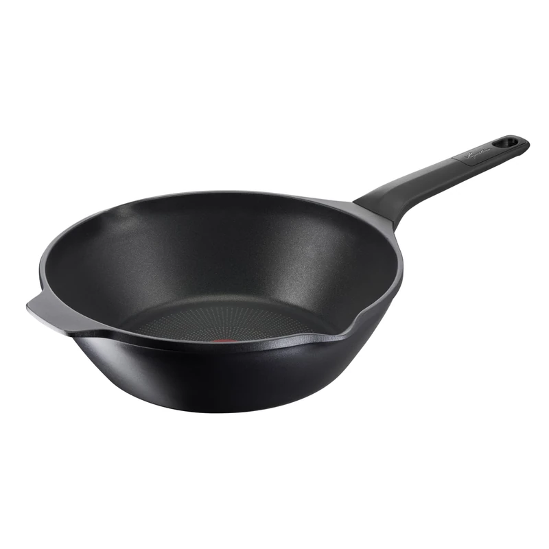 Lagostina Aroma Wok Non-Stick Diecast Aluminium Ø 28 cm, Induction Frying Pan, Gas and Oven with Thermo-Signal Cooking Indicator and Titanium Coating to Keep Heat