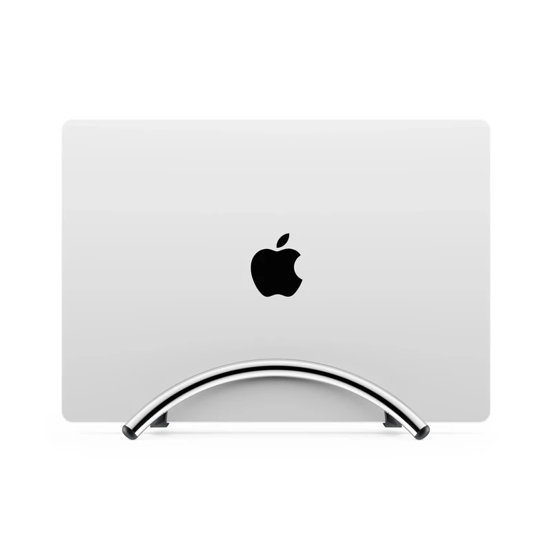 Twelve South BookArc Flex Vertical Laptop Stand – Space-Saving MacBook Stand, Adjustable Laptop Holder for Desk, Single Slot Dock for Monitor Display, Non-Slip, Upright Storage, Chrome