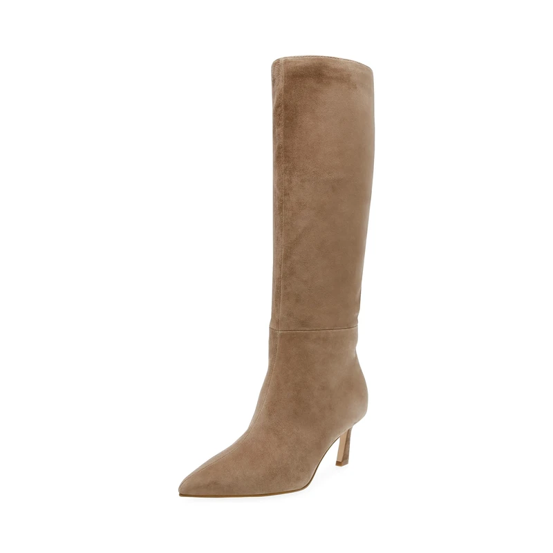 Steve Madden Women's Lavan Knee High Boot, Oatmeal Suede, 5.5 UK