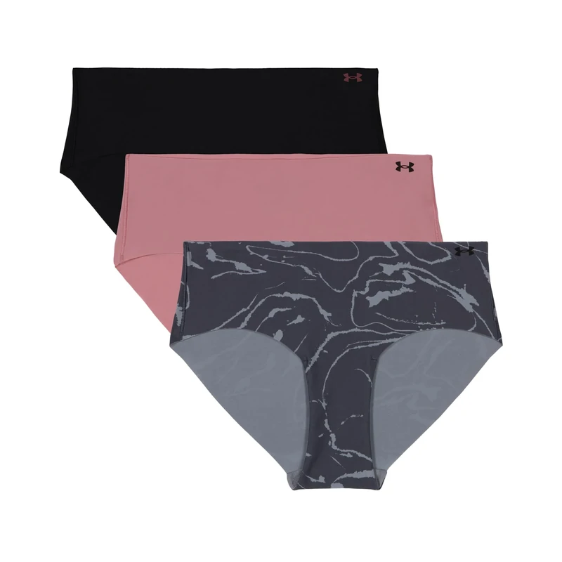 Under Armour Women’s Pure Stretch Hipster 3 Pack, Pink Elixir Print, L