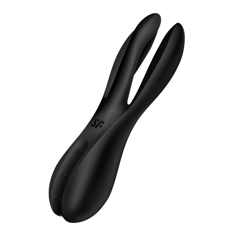 Satisfyer Threesome 2 Lay-on Vibrator | 3 Motors | Clitoral & Labia Stimulation | 12 Vibration Programs | Waterproof (IPX7) | Skin-Friendly Silicone & Rechargeable Adult Sex Toy for Women | in Black - Image 1