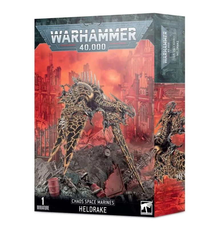 Warhammer Heldrake: Chaos Space Marines Figurine - Tabletop Game - Age 120+, Grey - Image 1