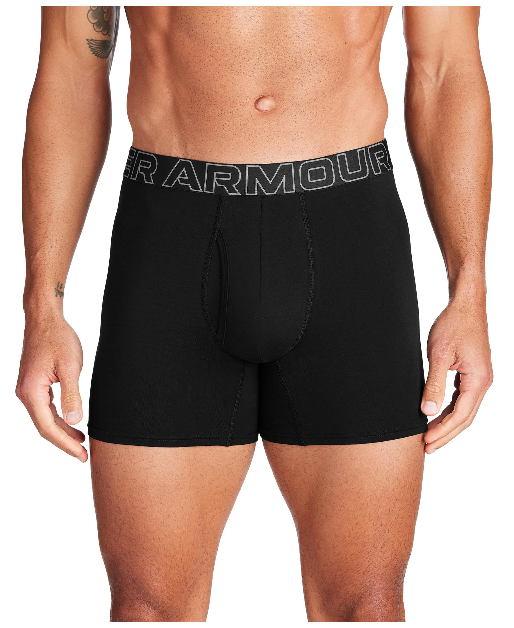 Under Armour Men's Charged Cotton Boxerjock, 15,2 Cm, 3er-Pack Boxer Briefs, Black Solid-Core, S (Pack of 3)