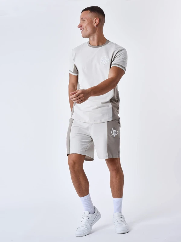 PROJECT X PARIS Men's Bermuda Shorts, 65% Cotton, 30% Polyester, 5% Spandex, Grey, Size L