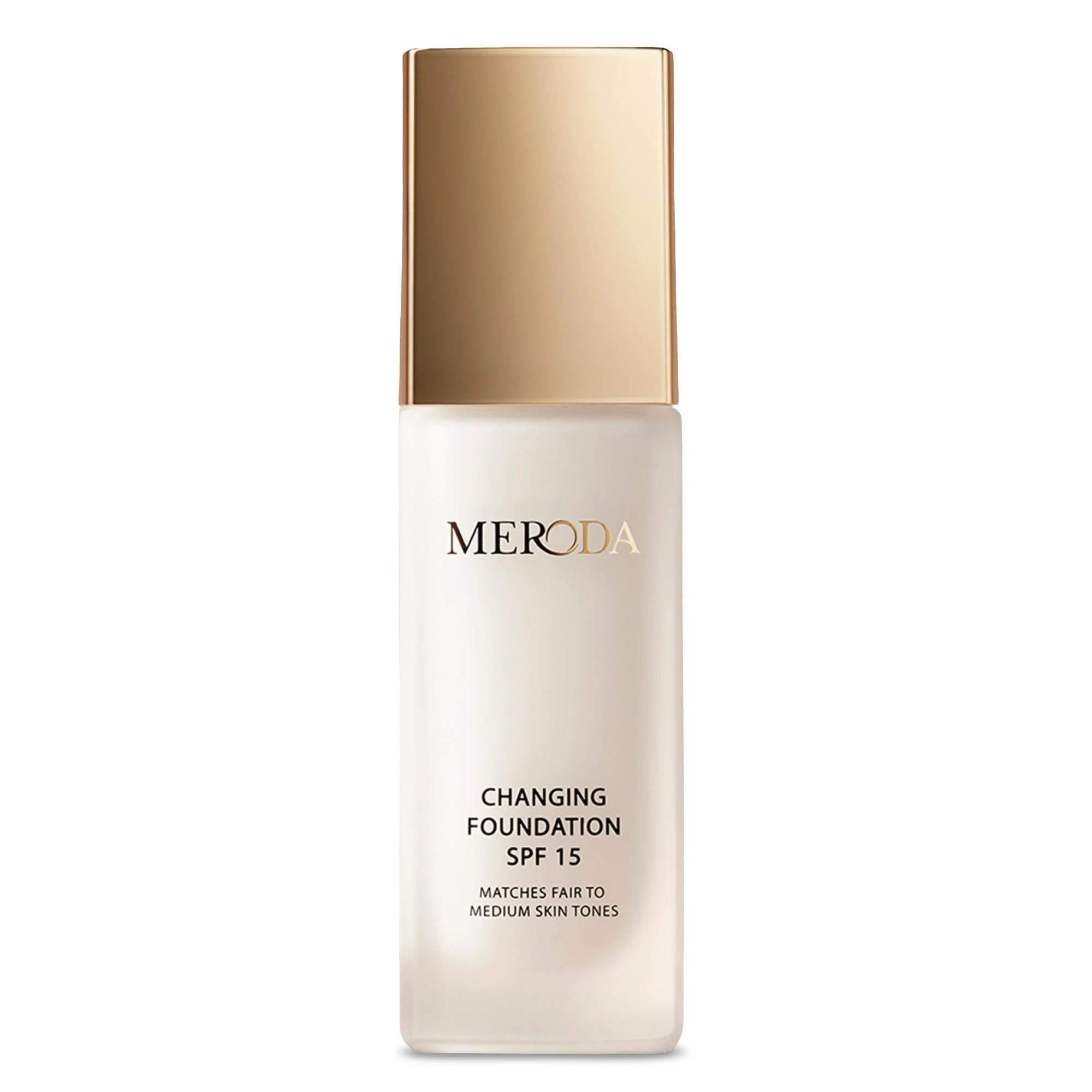 MERODA® Colour Changing Foundation SPF 15 [Light to Medium Skin] - Mature Skin Liquid Makeup - Long Lasting Color Match for Face