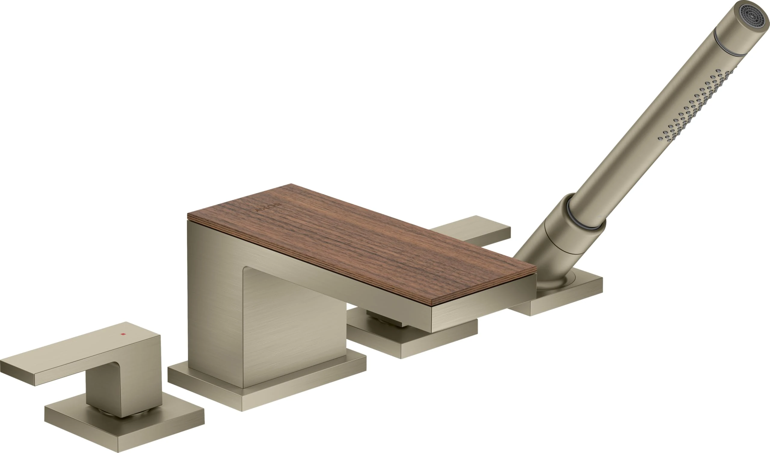 Hansgrohe AXOR MyEdition 4-hole bath rim fitting, without plate; color: Brushed nickel