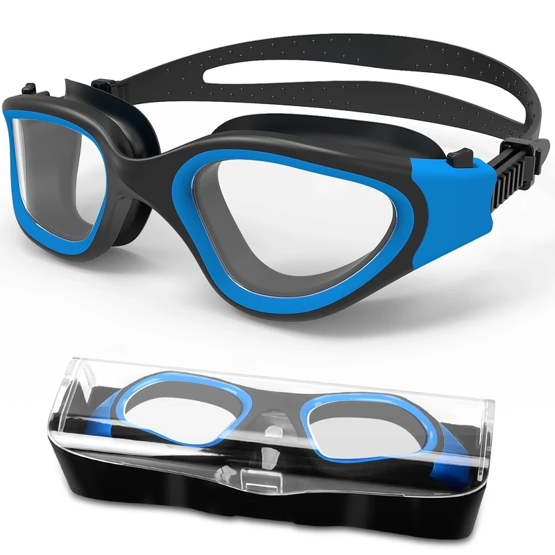 HotSrace Polarized Swimming Goggles Anti Fog Anti UV No Leakage, Swim Goggles with Soft Silicone Clear Vision Easy to Adjust for Adults Men Women Teenager