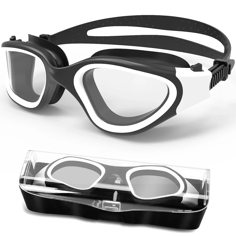 HotSrace Polarized Swimming Goggles Anti Fog Anti UV No Leakage, Swim Goggles with Soft Silicone Clear Vision Easy to Adjust for Adults Men Women Teenager