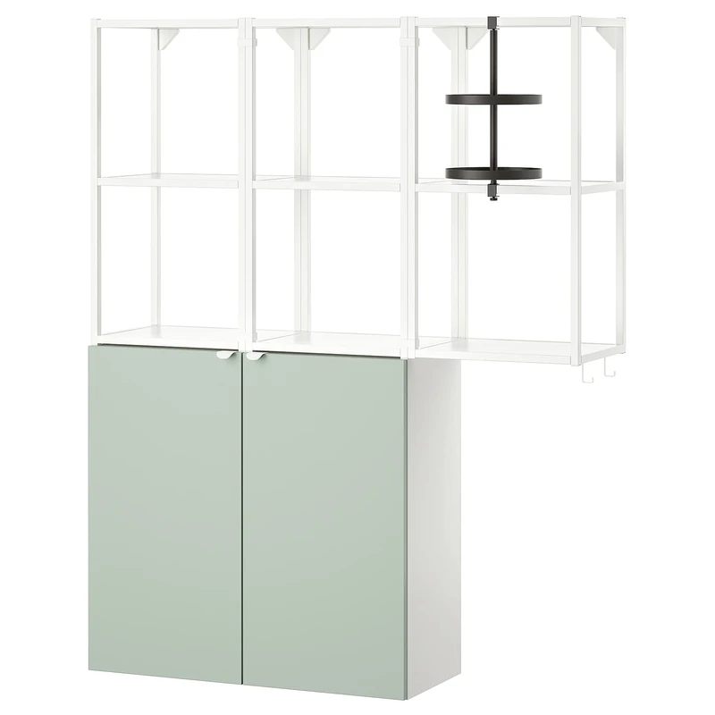 IKEA ENHET Storage Combination, 120x32x150 cm, White/Pale Grey-Green