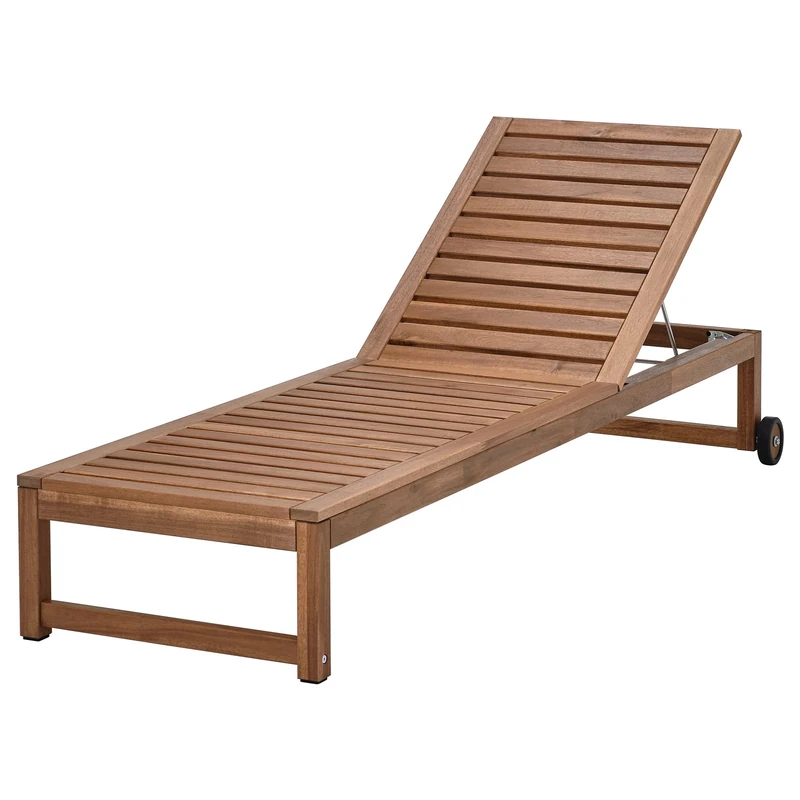 IKEA NAMMARO Sun Lounger - Light Brown Outdoor Seating