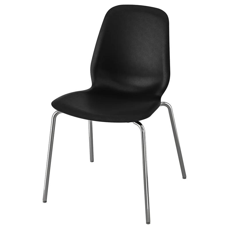 IKEA LIDÅS Chair, Black/Sefast Chrome-Plated
