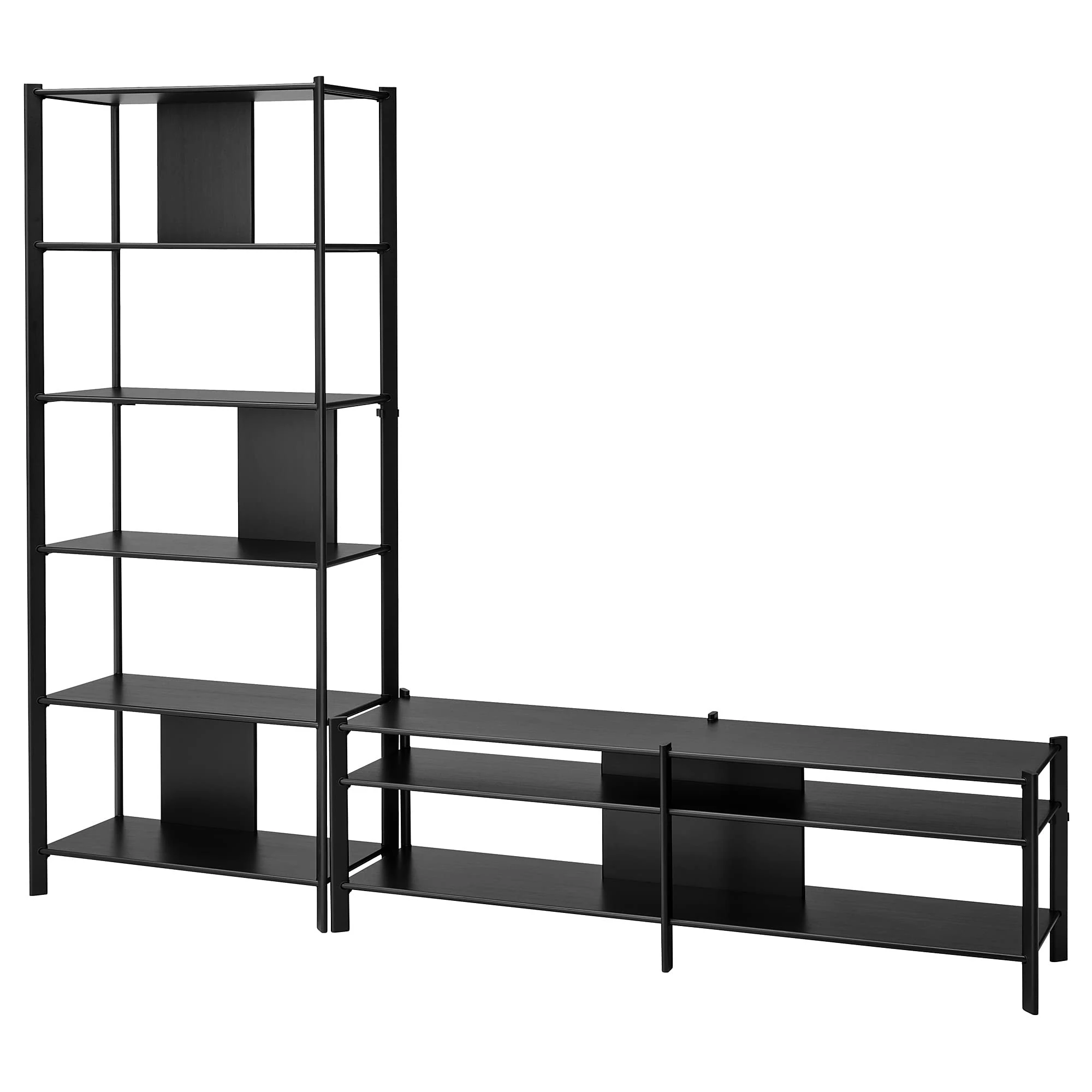 IKEA JÄTTESTA TV Storage Combination, 240x40x194 cm, Black