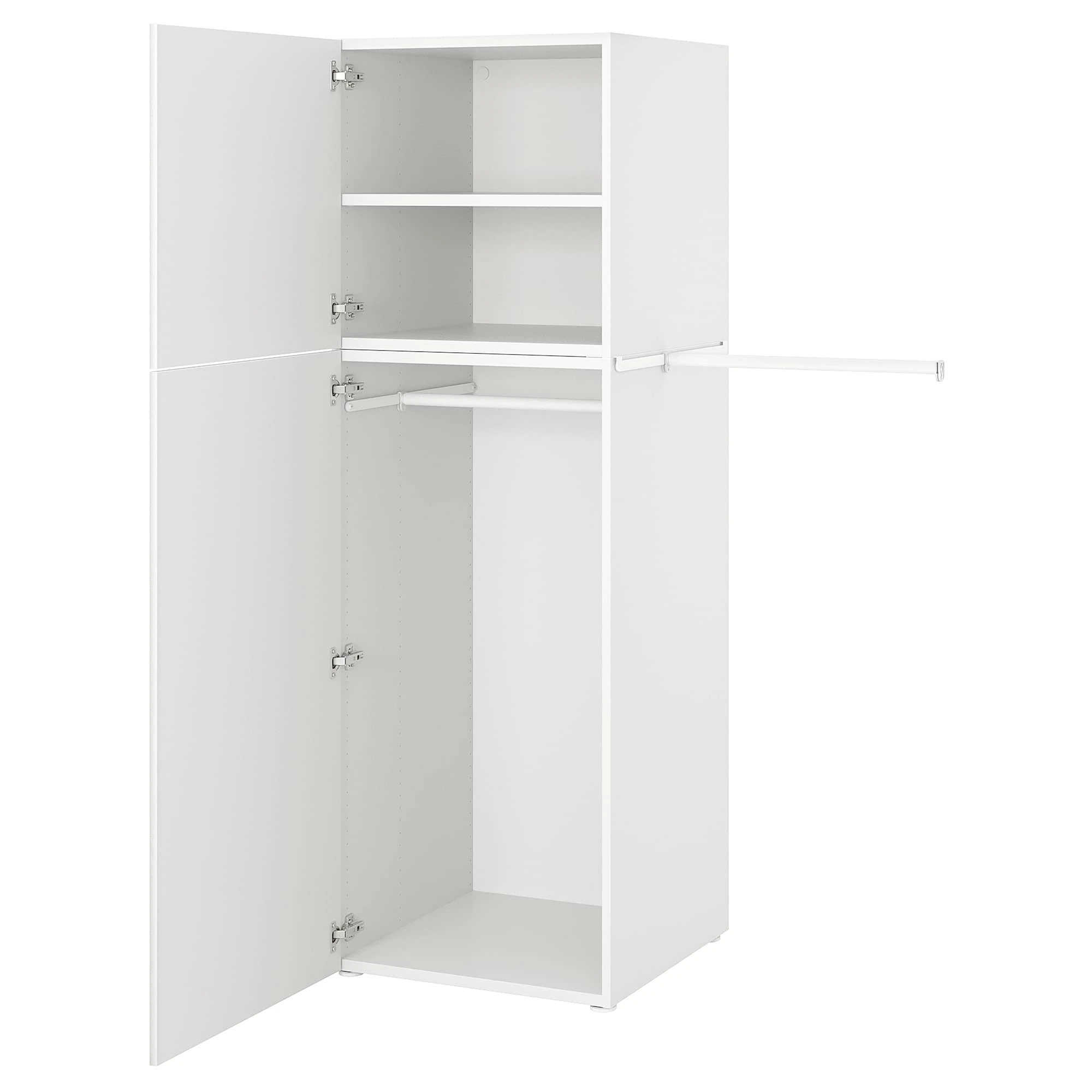 IKEA PLATSA Wardrobe with 2 Doors, 90-107x57x181 cm, White-White