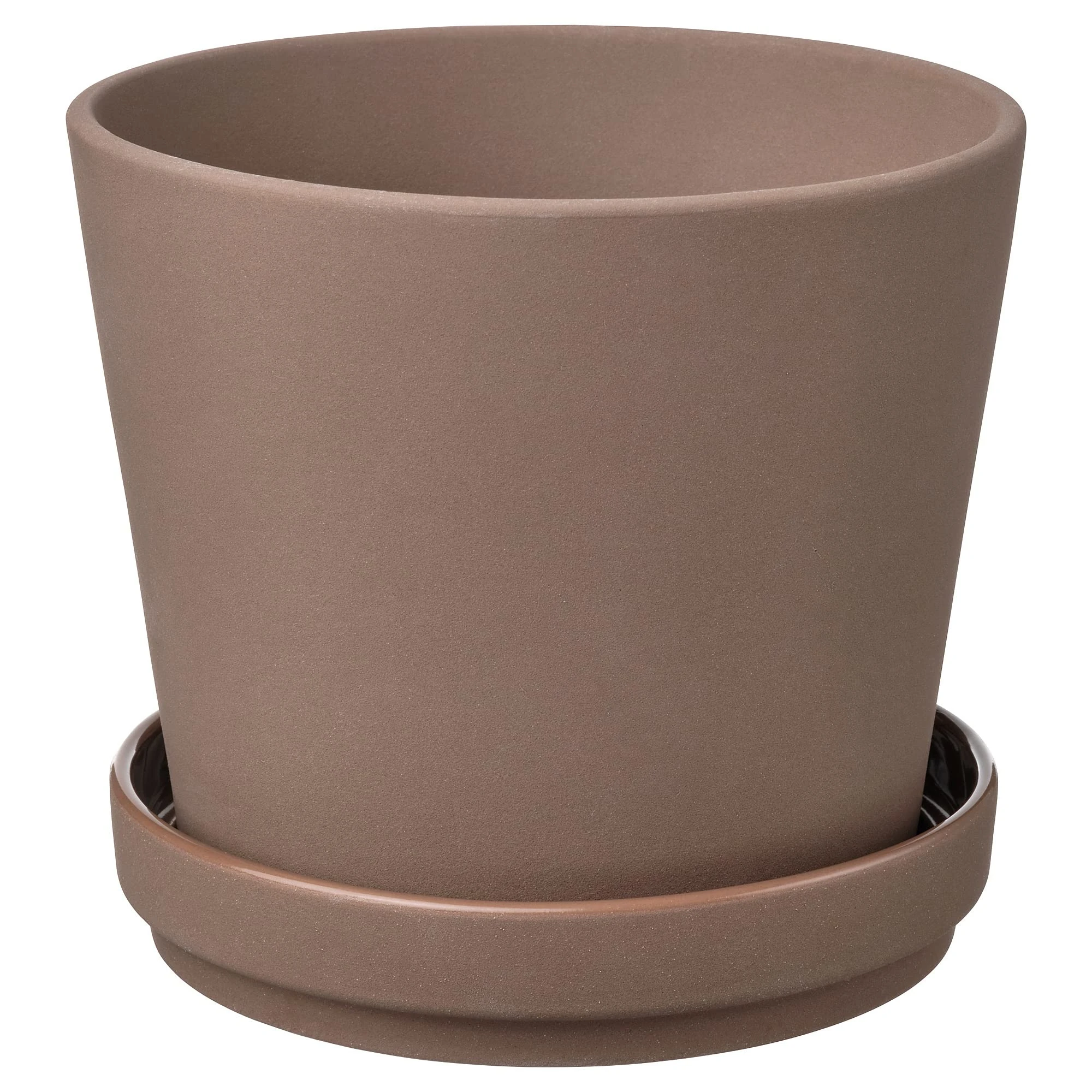IKEA KLARBÄR Plant Pot with Saucer, 12 cm, in/Outdoor Brown