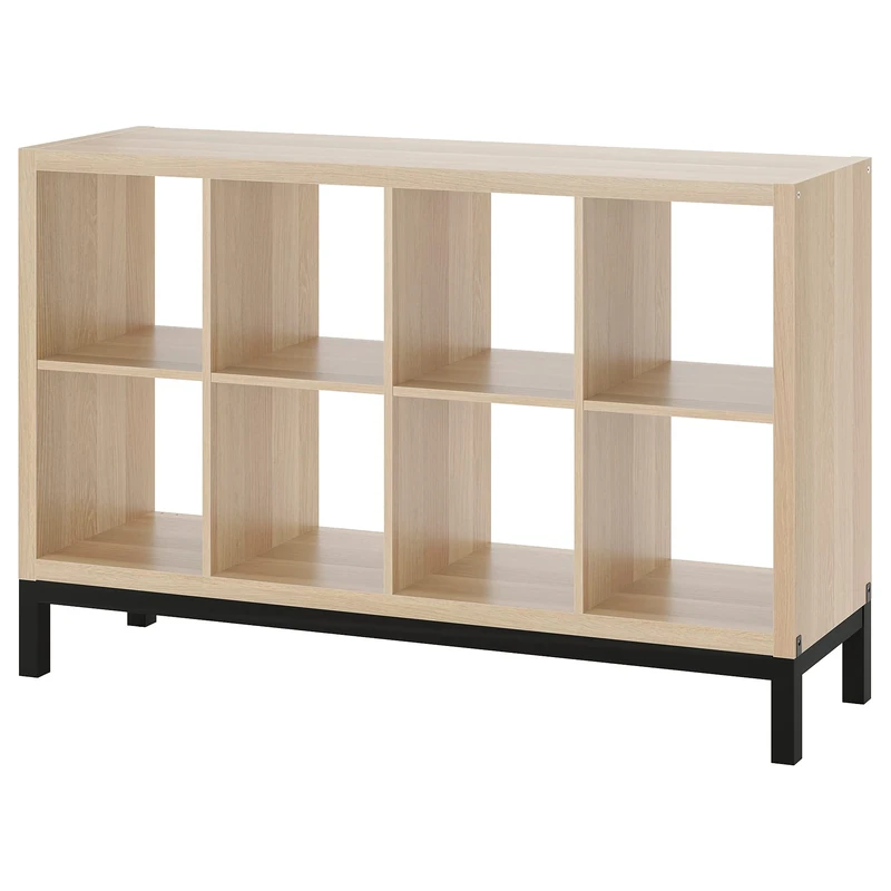 IKEA KALLAX Shelving Unit 147x94 cm - White Stained Oak/Black