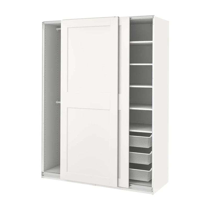 IKEA Pax/Grimo Wardrobe 150x66x201 cm White - 10 Year Guarantee