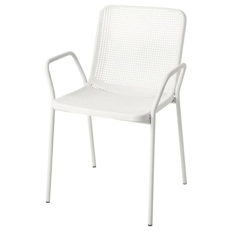 IKEA TORPARÖ Chair with armrests, in/Outdoor, White/Grey