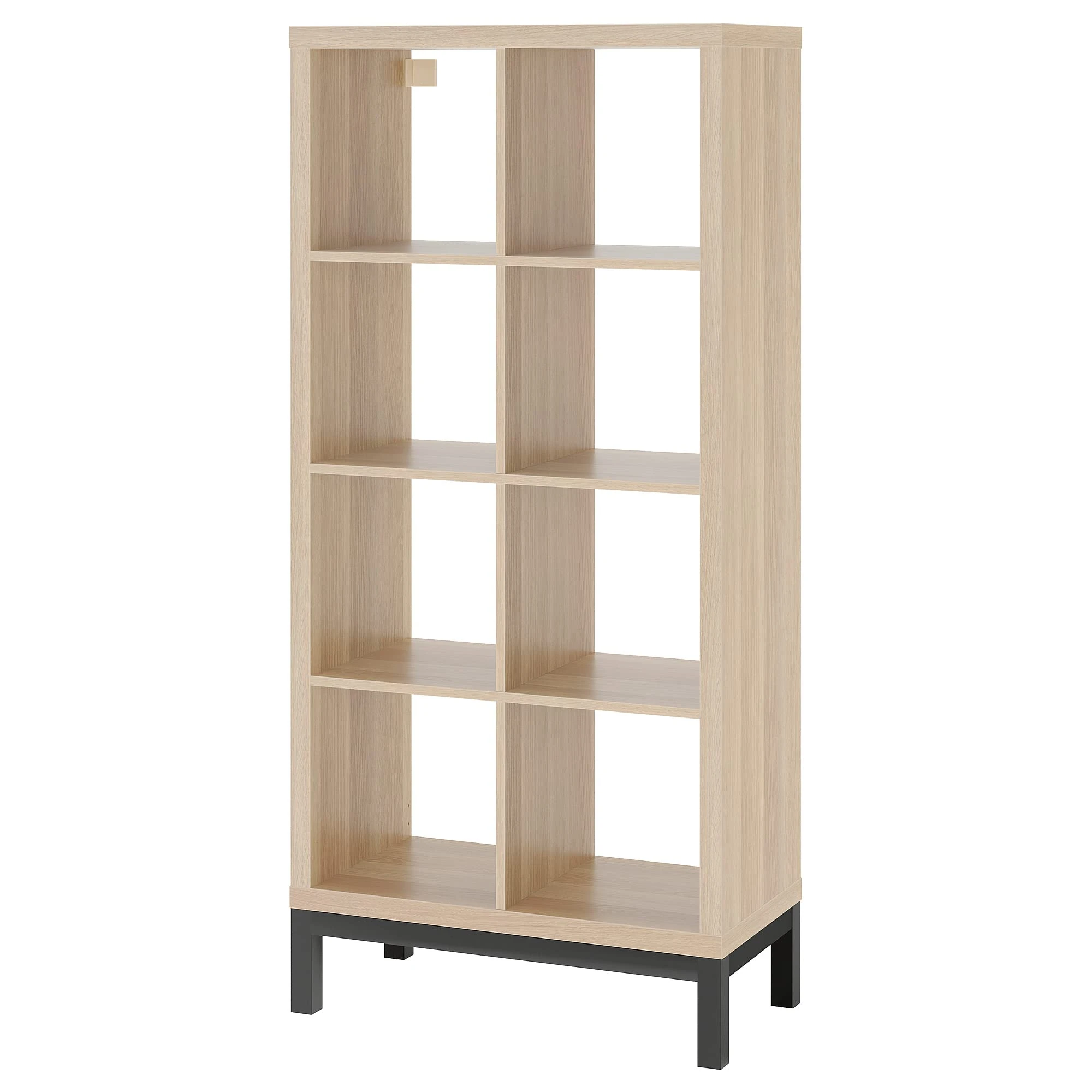 IKEA KALLAX Shelving Unit with underframe, 77x164 cm, White Stained Oak Effect/Black