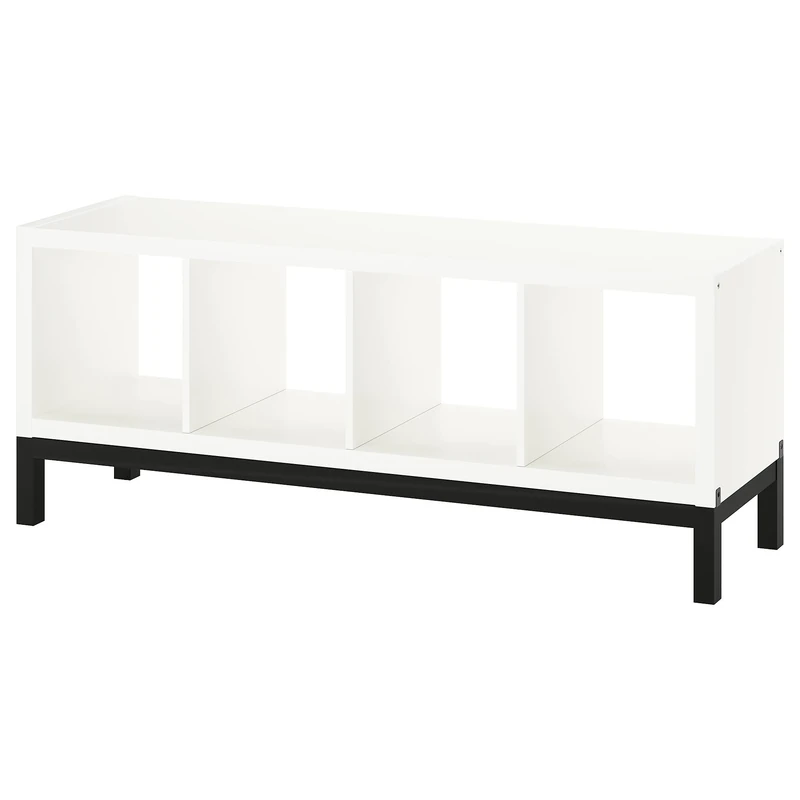 IKEA KALLAX Shelving Unit with Underframe - 147x59 cm White/Black