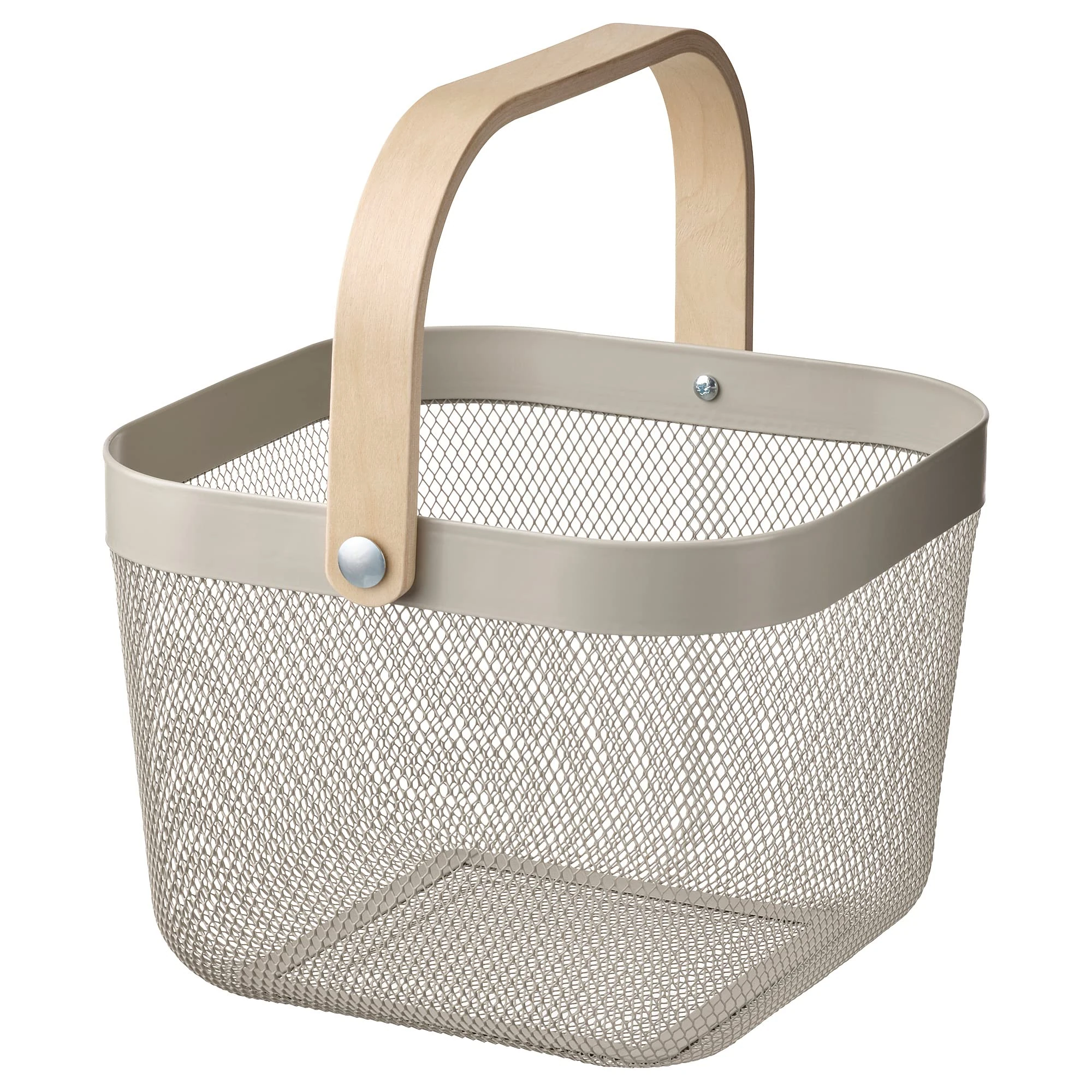 IKEA RISATORP basket, 25x26x18 cm, grey-beige