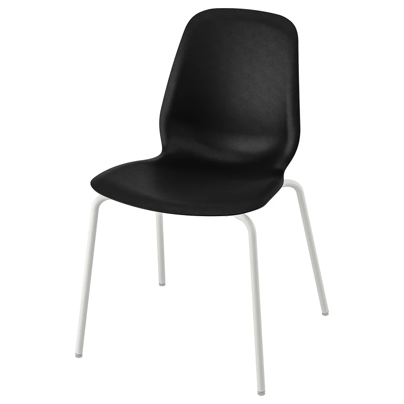 IKEA LIDAS Stacking Chair - Black and Sefast White Modern