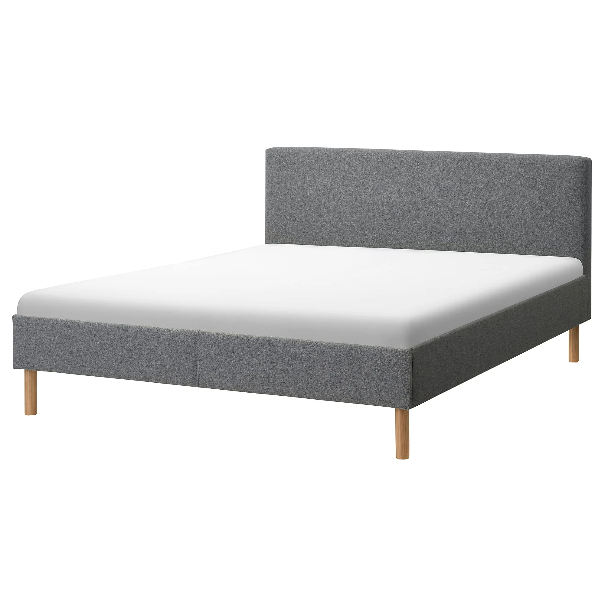 IKEA NARRÖN upholstered bed frame, 160x200 cm, grey