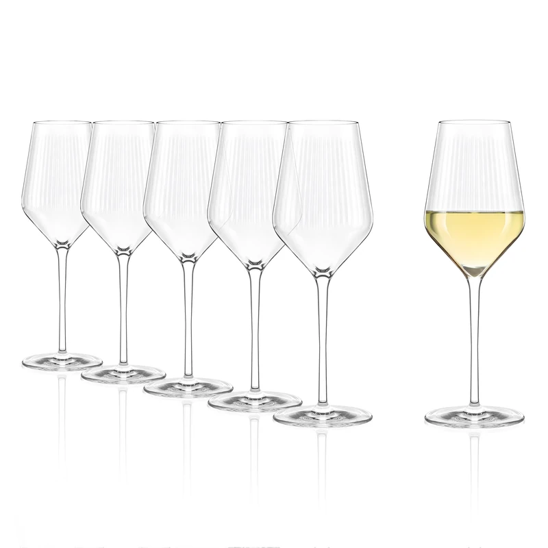 Stölzle Lausitz Symphony Set of 6 White Wine Glasses 400 ml – Premium Lead-Free Glass – Dishwasher-Safe and Shock-Resistant – Made in Germany
