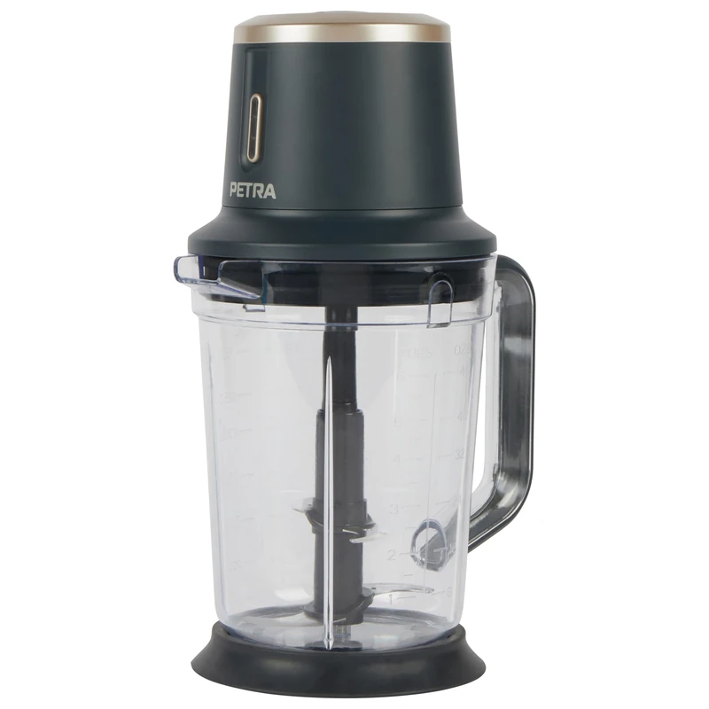 Petra PT5393BGRYVDE Cordless Jug Mixer & Lid - Rechargeable 10.8V Battery, 2 Speeds, BPA-Free, 1.5L, Crush Ice, Stainless Steel Blade, Non-Slip Base, Measures ml/l/cup/oz