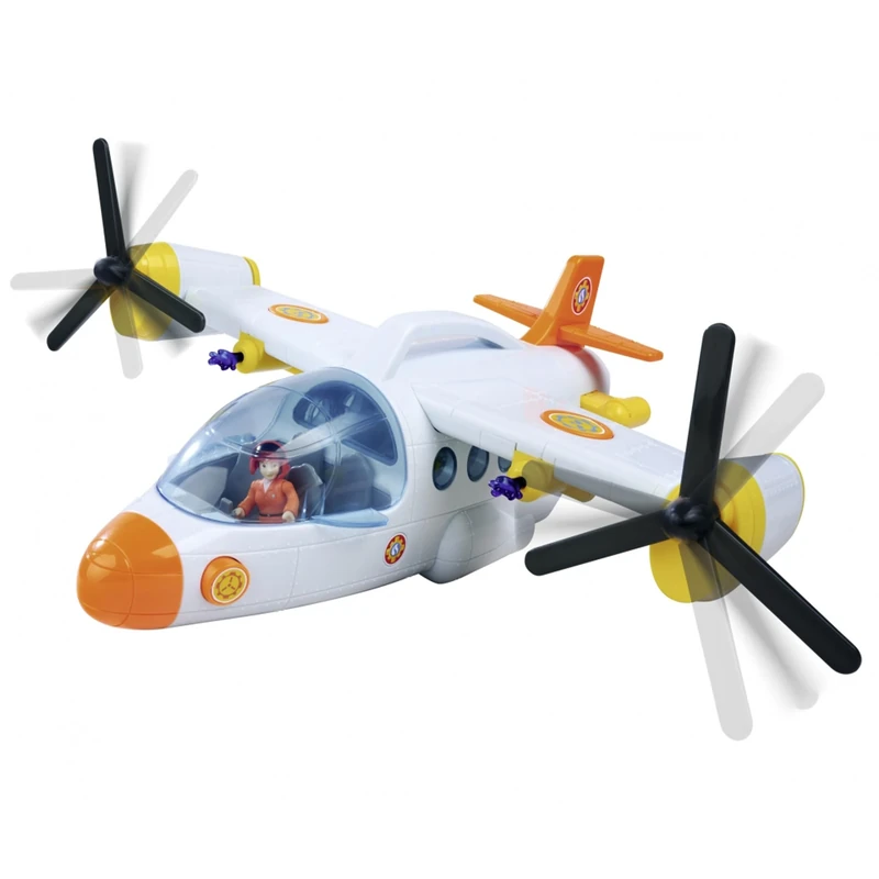 Simba 109252615 Fireman Sam Rescue Plane Fire Swift (42 cm) Large Toy Aeroplane with Tilting Protor, Figure, Horse and Many Functions, Includes Light and Sound for Children from 3 Years