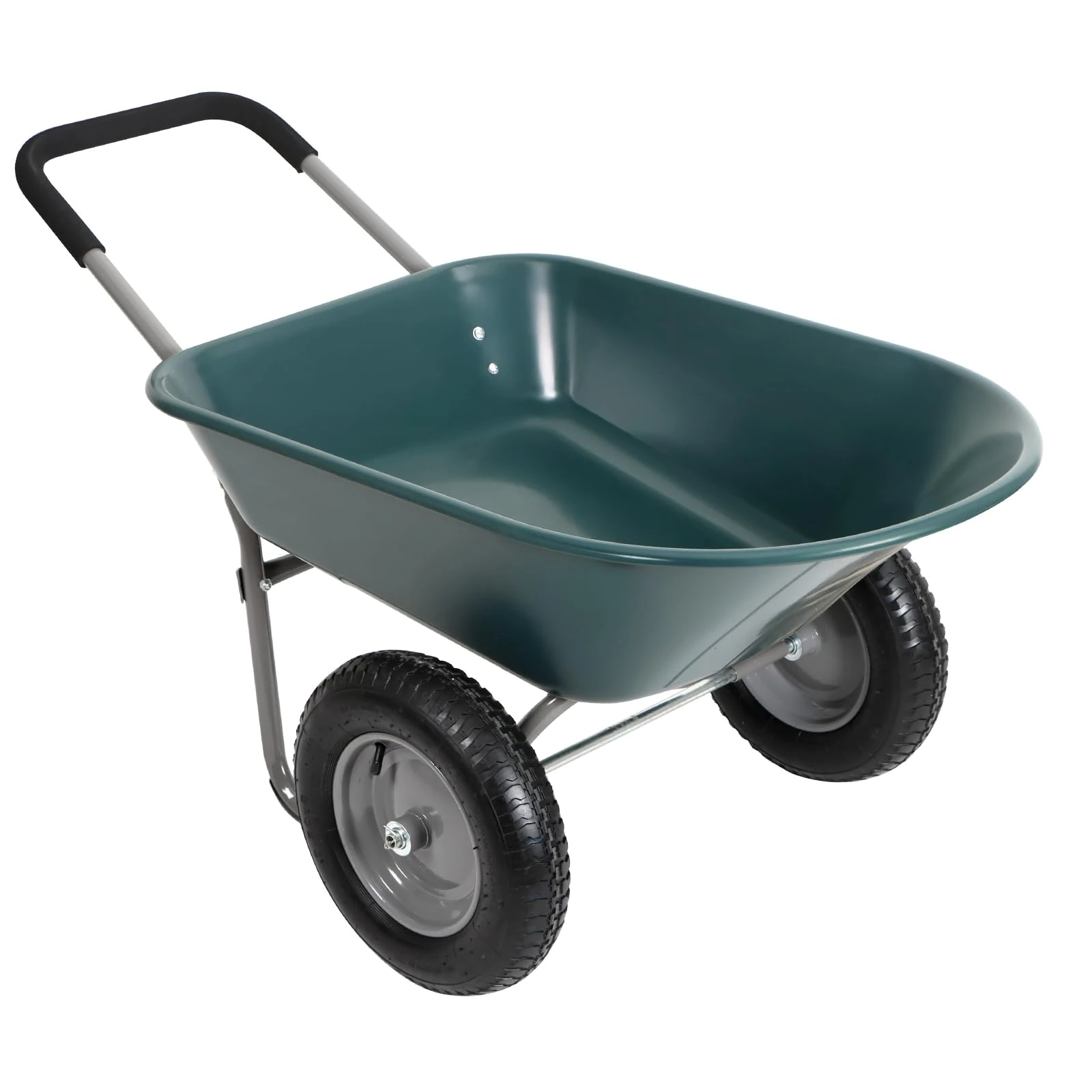 Panana Heavy Duty Garden Trolley 85L Barrow Cart Wagon with Pneumatic Tires, 150kg Capacity Yard Utility Cart for Farm, Landscaping, Patio, and Home Use, Steel Frame with Comfortable Handle